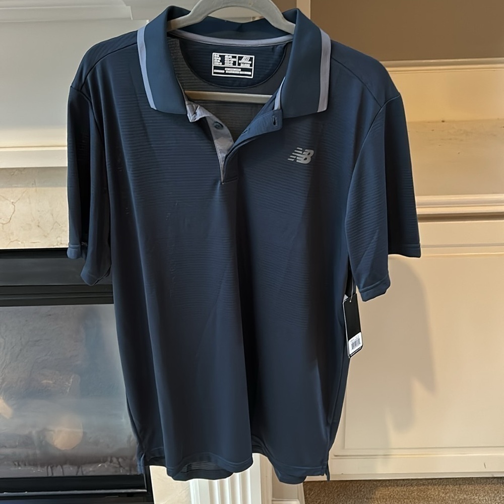 New Balance Rally Classic Polo Blue Gray Size XL NWT